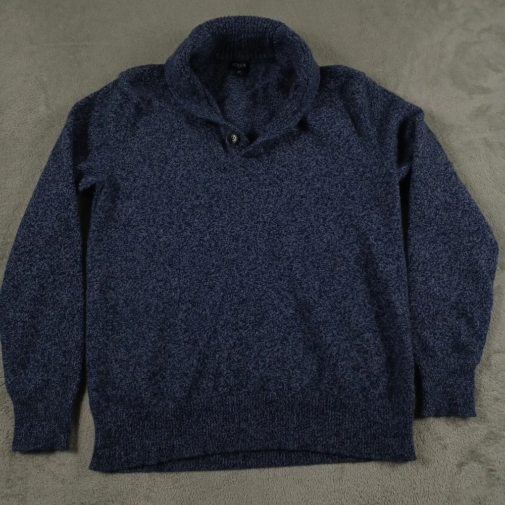 J Crew Sweater Mens Medium Blue Pullover Cotton Long‎ Sleeve Preppy Knit